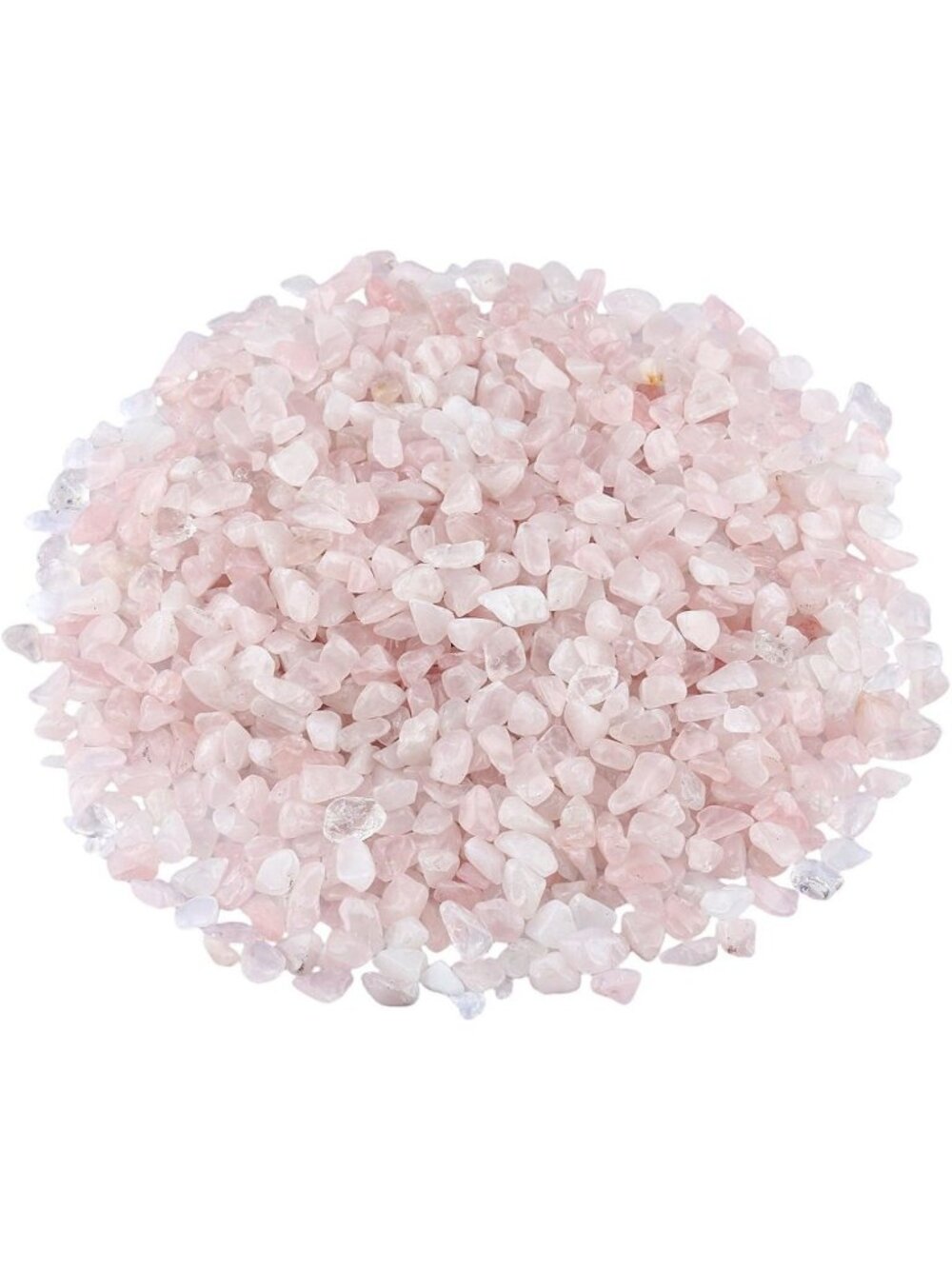 Rose Quartz Tumbled Chips - Irregular Crushed Crystal Stones, 1 lb (460g)